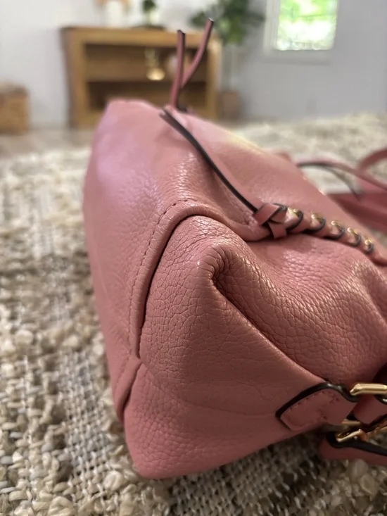 Michael Kors Sia Small Double-Zip Crossbody Blush Pink Leather Bag - Picture 15 of 16